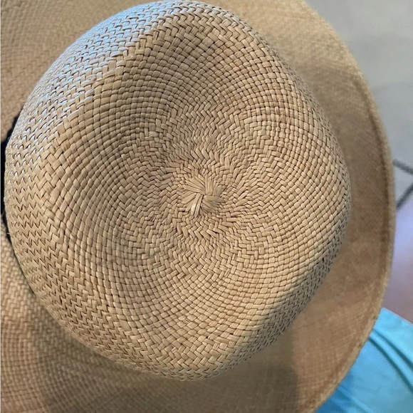 ALESSANDRA RIVERA STRAW HAT - NATURAL BLACK ROPE DETAIL CHIC DESIGNER - SMALL - Picture 5 of 9
